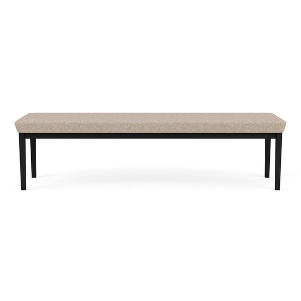 Lesro Lenox Steel 3 Seat Bench, Stone (Beige) Seat, Stone Back, 67 W 21 L 18.5 H, Linette Vinyl Seat LS3001 - main